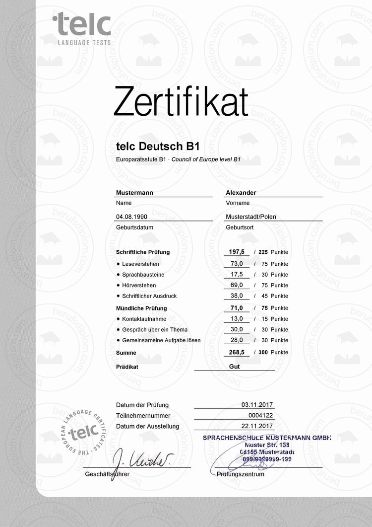 Zertifikat Deutsch – B1