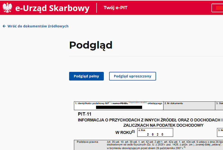 Как в Польше проверить PIT-11 и изменить ПИТ-37 онлайн? 4