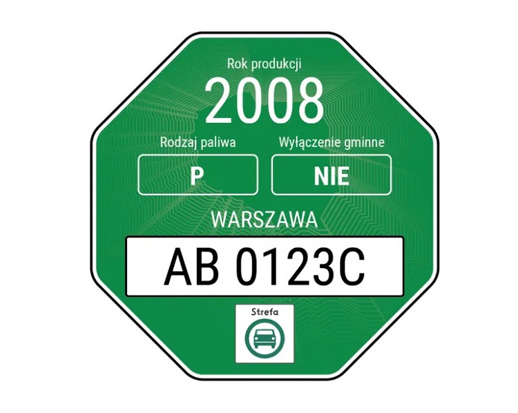 Обязательные наклейки на стекло автомобиля в Польше 3