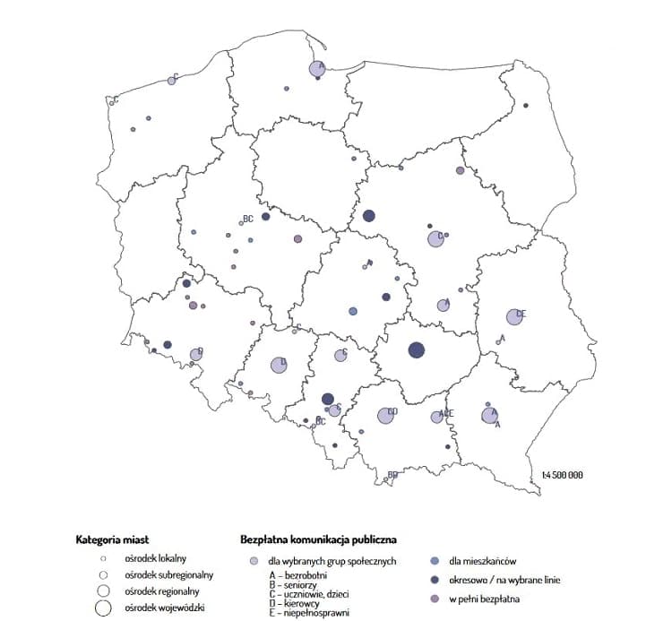 Города и муниципалитеты Польши с бесплатным общественным транспортом 1