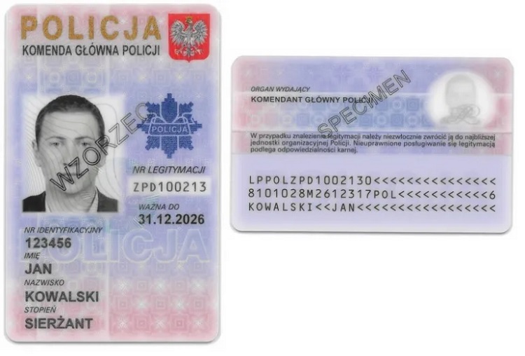 Как выглядит и что содержит удостоверение полицейского в Польше? 1