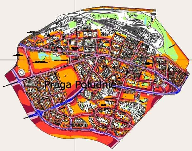 Акустическая карта Варшавы, район Praga Południe
