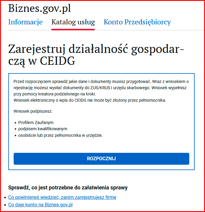 Как зарегистрировать ИП в Польше через biznes.gov.pl? 3