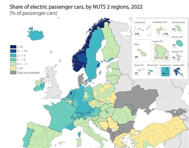 Количество электромобилей в ЕС