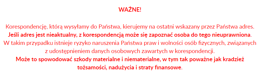 ZUS Польши просит проверить и обновить контактные данные 1