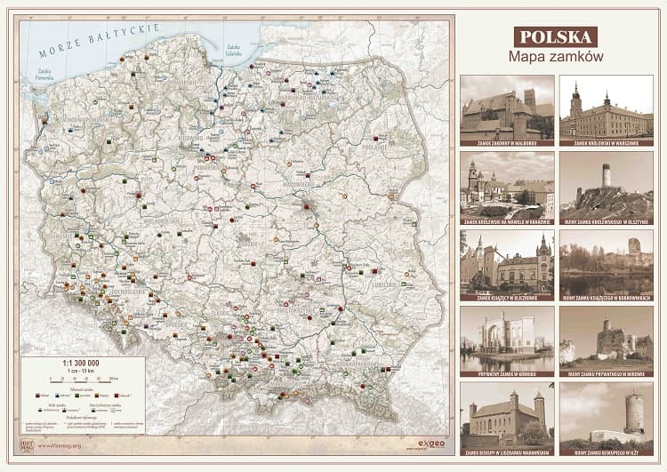 Карта польских замков